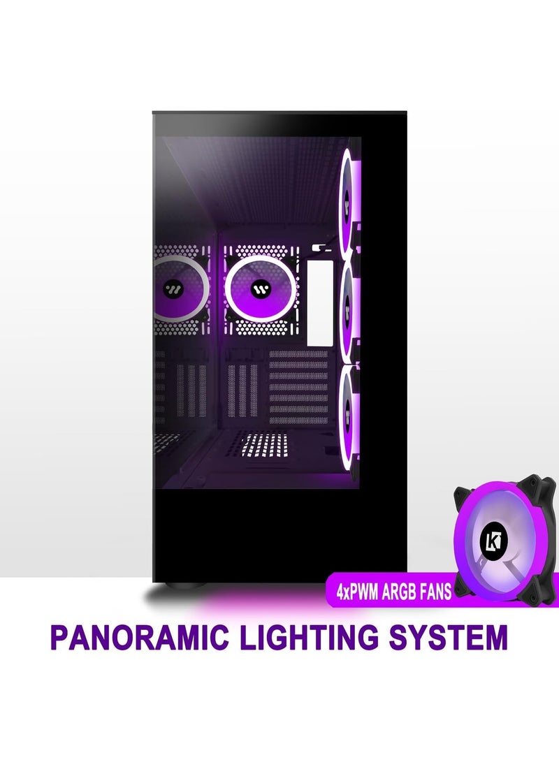 AJYAL Blaze Blue Gaming PC i5-14400F - 5060 Ti / 32GB RAM / H610M-K / Nvme 1TB SSD / NVIDIA GeForce RTX 5060 TI / 700W PSU / ARGB Gaming Case / Windows 11 PRO Black - Image 3